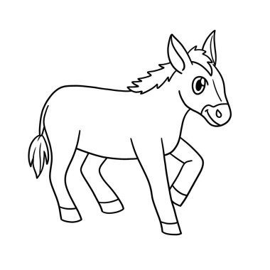 Eşek çiftliği hayvanının sevimli ve komik renkli sayfası. Çocuklar için saatlerce boyama eğlencesi sağlıyor. Renklendirmek için, bu sayfa çok kolaydır. Küçük çocuklar ve yeni yürümeye başlayanlar için uygun..