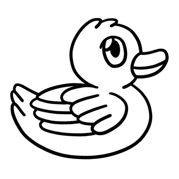 Cute Funny Coloring Page Duck Farm Animal Provides Hours Coloring — Stock vektor