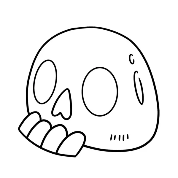 Cute Funny Coloring Page Skull Provides Hours Coloring Fun Children — Stock Vector