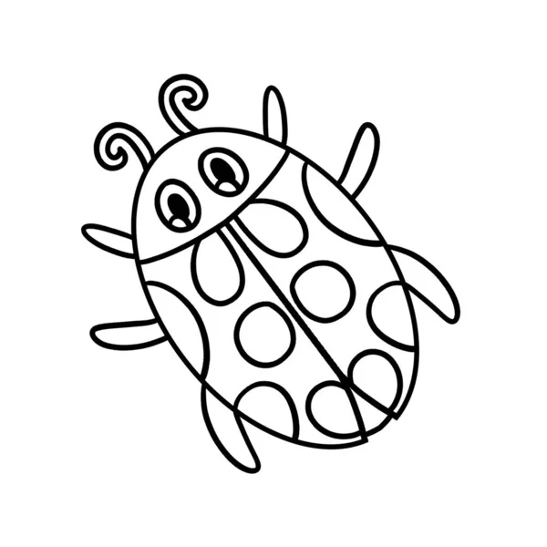 Cute Funny Coloring Page Ladybug Farm Animal Provides Hours Coloring — 图库矢量图片