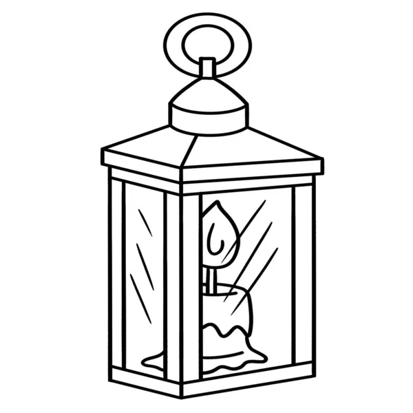 Гарна Кумедна Сторінка Малюнками Свічки Лампа Надає Дітям Час Розмальовку — стоковий вектор