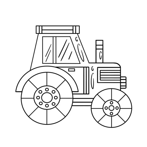 Cute Funny Coloring Page Tractor Provides Hours Coloring Fun Children — Stock Vector