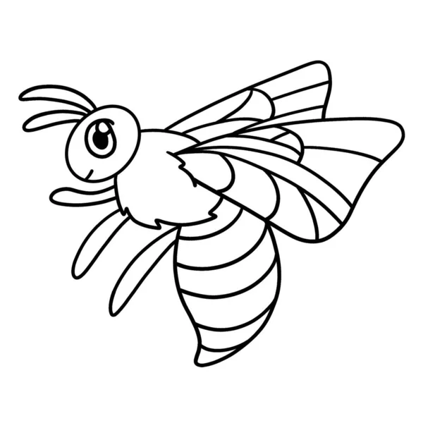 Cute Funny Coloring Page Bee Farm Animal Provides Hours Coloring — Wektor stockowy