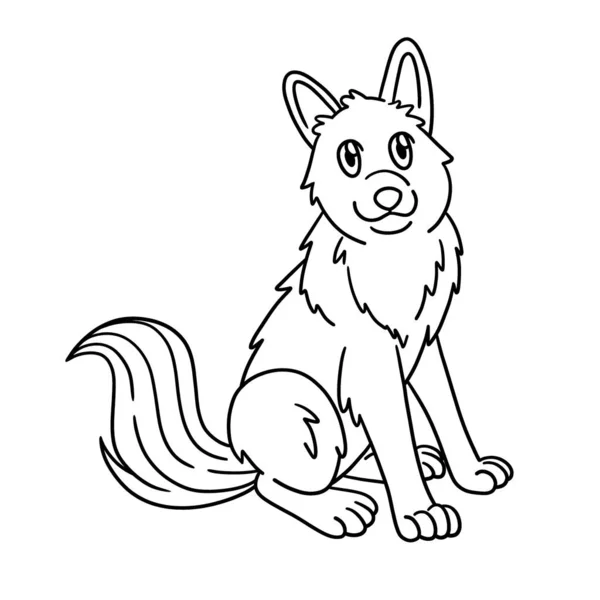 Cute Funny Coloring Page Dog Farm Animal Provides Hours Coloring — Vettoriale Stock