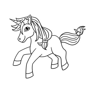 Tek boynuzlu atın şirin ve komik renkli bir sayfası. Çocuklar için saatlerce boyama eğlencesi sağlıyor. Renklendirmek için, bu sayfa çok kolaydır. Küçük çocuklar ve yeni yürümeye başlayanlar için uygun..