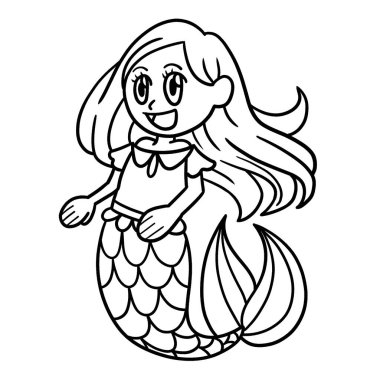 Güzel bir denizkızının sevimli ve komik renkli sayfası. Çocuklar için saatlerce boyama eğlencesi sağlıyor. Renklendirmek için, bu sayfa çok kolaydır. Küçük çocuklar ve yeni yürümeye başlayanlar için uygun..