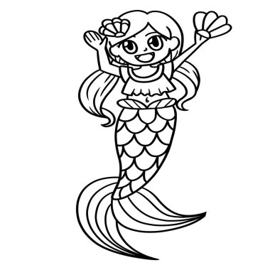 Mutlu bir denizkızının sevimli ve komik renkli sayfası. Çocuklar için saatlerce boyama eğlencesi sağlıyor. Renklendirmek için, bu sayfa çok kolaydır. Küçük çocuklar ve yeni yürümeye başlayanlar için uygun..