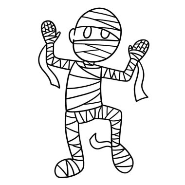 Bir mumyanın sevimli ve komik renkli sayfası. Çocuklar için saatlerce boyama eğlencesi sağlıyor. Renklendirmek için, bu sayfa çok kolaydır. Küçük çocuklar ve yeni yürümeye başlayanlar için uygun..