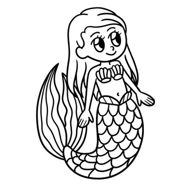Güzel bir denizkızının sevimli ve komik renkli sayfası. Çocuklar için saatlerce boyama eğlencesi sağlıyor. Renklendirmek için, bu sayfa çok kolaydır. Küçük çocuklar ve yeni yürümeye başlayanlar için uygun..