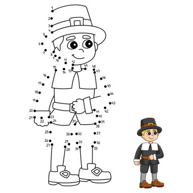 Sevimli ve komik bir hacı çocuğun nokta boyama sayfasını birbirine bağlıyor. Çocuklar için saatlerce boyama eğlencesi sağlıyor. Renklendirmek için, bu sayfa çok kolaydır. Küçük çocuklar ve yeni yürümeye başlayanlar için uygun..