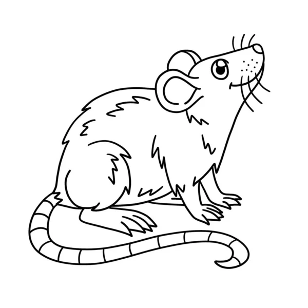 Μια Χαριτωμένη Και Αστεία Σελίδα Χρωματισμού Ενός Ζώου Αγρόκτημα Ποντίκι — Διανυσματικό Αρχείο