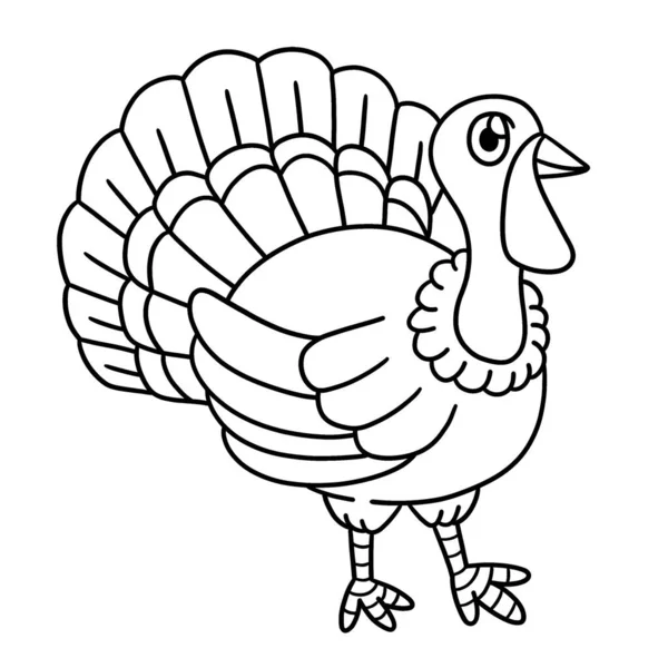 Cute Funny Coloring Page Turkey Provides Hours Coloring Fun Children — Stock Vector