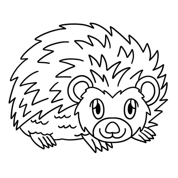 Cute Funny Coloring Page Hedgehog Farm Animal Provides Hours Coloring — Stockvektor