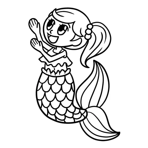 Cute Funny Coloring Page Cute Mermaid Provides Hours Coloring Fun — Stock Vector