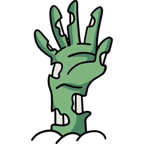Cartoon Clipart Shows Zombie Hand Illustration — Stock Vector