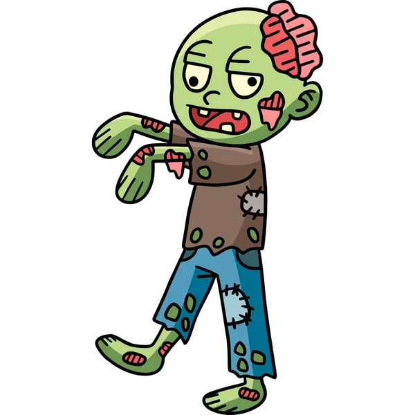 Este Clipart Dibujos Animados Muestra Una Ilustración Zombie — Archivo Imágenes Vectoriales