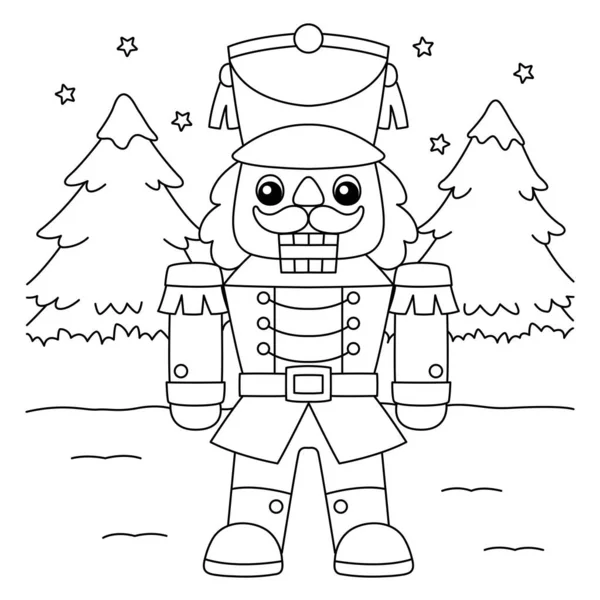 Cute Funny Coloring Page Nutcracker Provides Hours Coloring Fun Children — Stock Vector