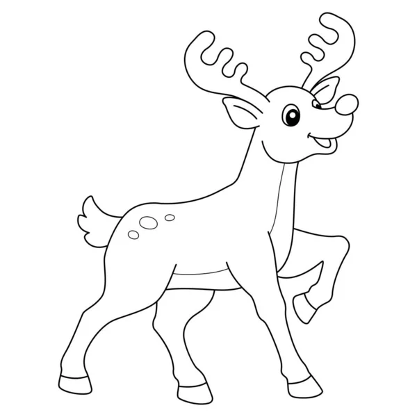 Cute Funny Coloring Page Reindeer Provides Hours Coloring Fun Children — Stock Vector