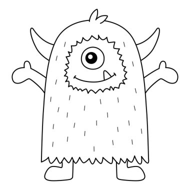 Sevimli bir canavarın sevimli ve komik renkli sayfası. Çocuklar için saatlerce boyama eğlencesi sağlıyor. Renklendirmek için, bu sayfa çok kolaydır. Küçük çocuklar ve yeni yürümeye başlayanlar için uygun..