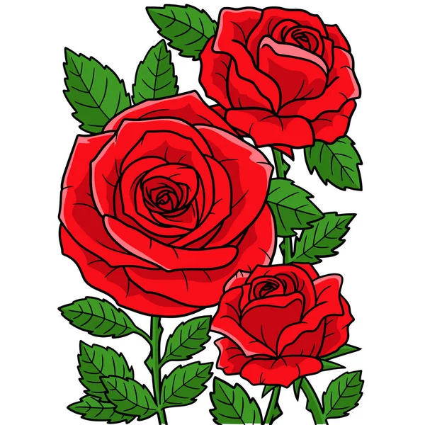 この漫画のイラストはバラの花のイラスト — ストックベクタ