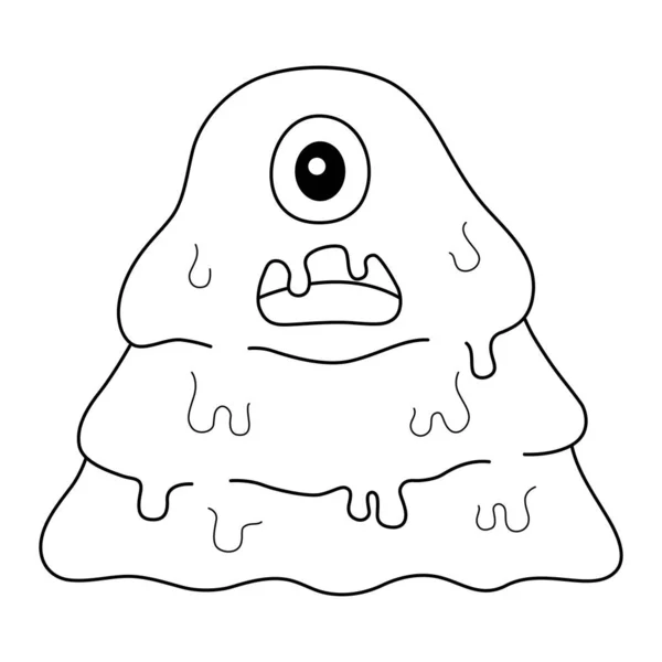 Cute Funny Coloring Page Slime Monster Provides Hours Coloring Fun — Stock Vector
