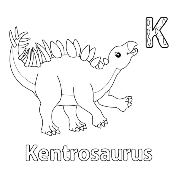 Cette Image Vectorielle Abc Montre Une Page Colorier Kentrosaurus Est — Image vectorielle
