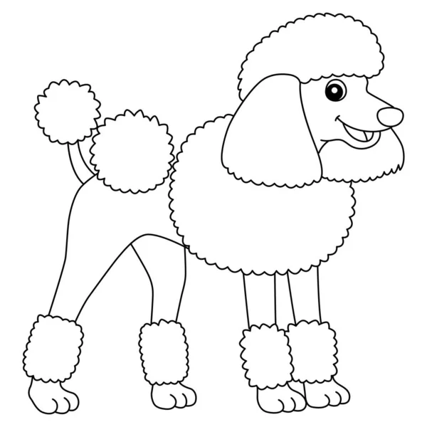 Cute Funny Coloring Page Poodle Provides Hours Coloring Fun Children — Wektor stockowy
