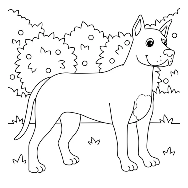 Симпатичная Забавная Раскраска Большой Собаки Обеспечивает Детям Часы Раскрашивания Раскрасить — стоковый вектор