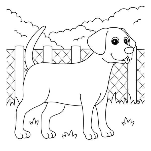 Cute Funny Coloring Page Chocolate Lab Provides Hours Coloring Fun — Vetor de Stock