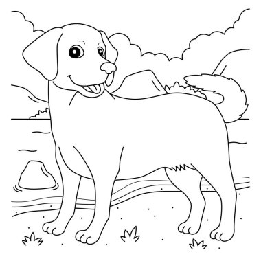 Labrador Retriever 'ın sevimli ve komik renkli sayfası. Çocuklar için saatlerce boyama eğlencesi sağlıyor. Renklendirmek için, bu sayfa çok kolaydır. Küçük çocuklar ve yeni yürümeye başlayanlar için uygun..