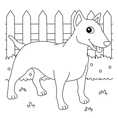 Bir Amerikan Pitbull Terrier 'inin sevimli ve komik renkli sayfası. Çocuklar için saatlerce boyama eğlencesi sağlıyor. Renklendirmek için, bu sayfa çok kolaydır. Küçük çocuklar ve yeni yürümeye başlayanlar için uygun..