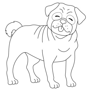 Pug Dog 'un şirin ve komik renkli sayfası. Çocuklar için saatlerce boyama eğlencesi sağlıyor. Renklendirmek için, bu sayfa çok kolaydır. Küçük çocuklar ve yeni yürümeye başlayanlar için uygun..