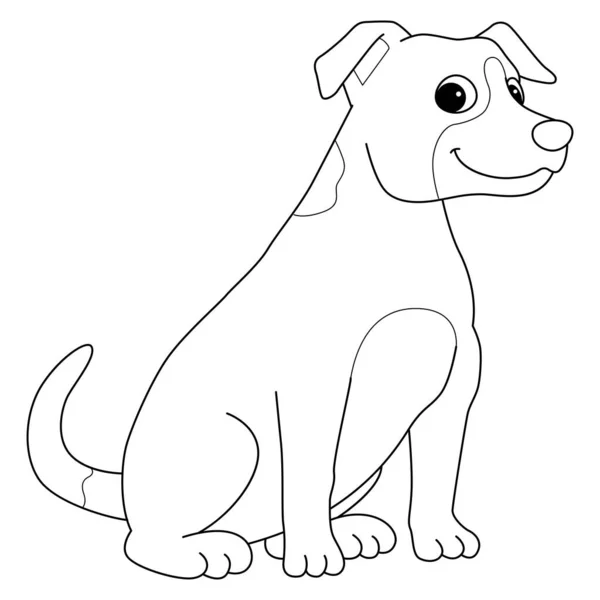 Cute Funny Coloring Page Jack Russell Terrier Provides Hours Coloring — Stockvektor