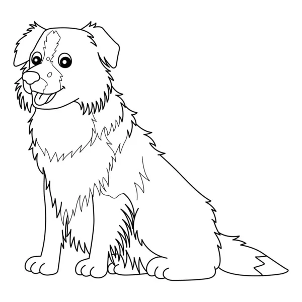 Bir Çoban Köpeğinin Sevimli Komik Renkli Sayfası Çocuklar Için Saatlerce — Stok Vektör
