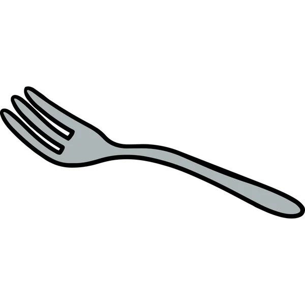 Cartoon Clipart Shows Fork Illustration — Stock vektor