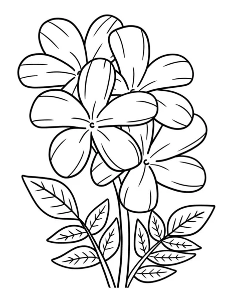 Cute Beautiful Coloring Page Jasmine Flower Provides Hours Coloring Fun — Stockový vektor