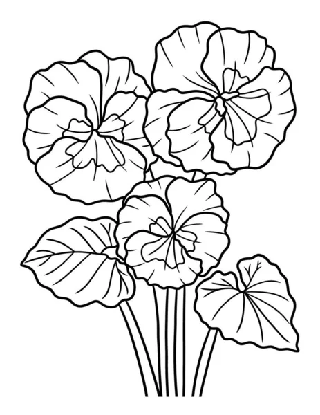 Cute Beautiful Coloring Page Violet Flower Provides Hours Coloring Fun — Stockový vektor