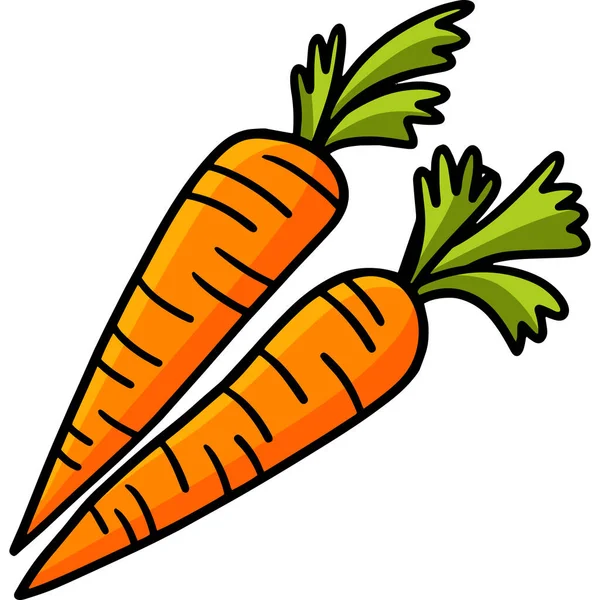 Cartoon Clipart Shows Carrot Illustration — 스톡 벡터