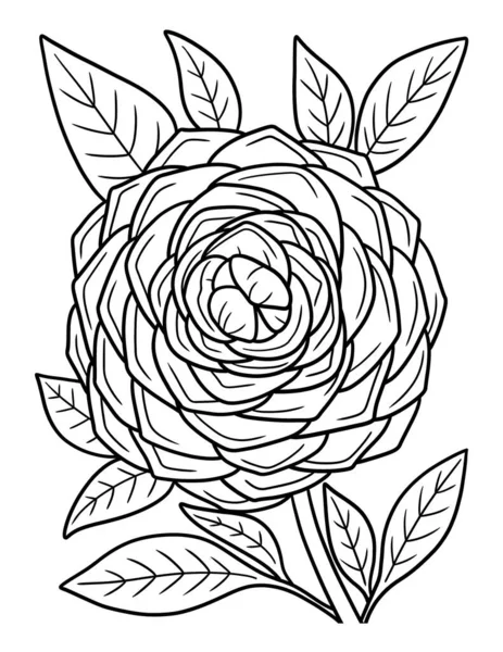 Cute Beautiful Coloring Page Camellia Flower Provides Hours Coloring Fun — Image vectorielle