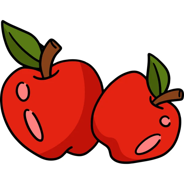 Cartoon Clipart Shows Apple Illustration — Stok Vektör