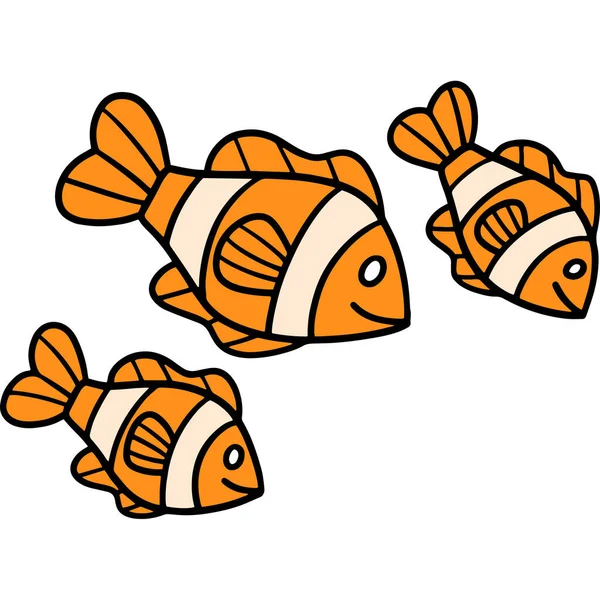 Cartoon Clipart Shows Fish Illustration — Stock vektor