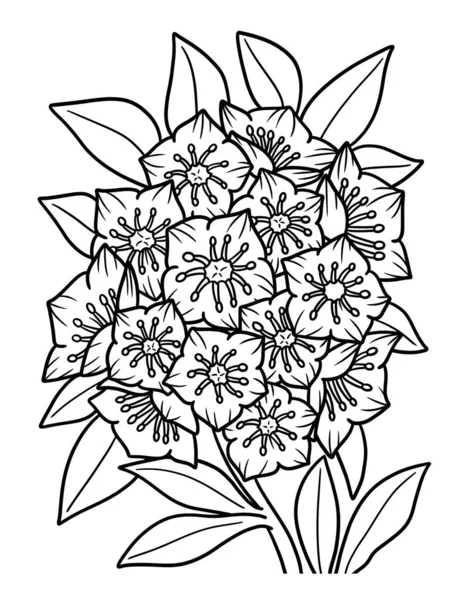 Cute Beautiful Coloring Page Laurel Flower Provides Hours Coloring Fun — Stockový vektor