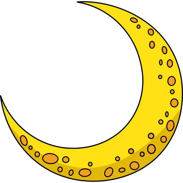 Cartoon Illustration Shows Crescent Moon Illustration — Stock Vector
