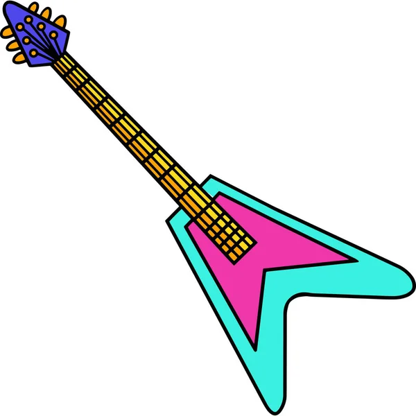 Cartoon Illustration Shows Guitar Illustration — Stock vektor