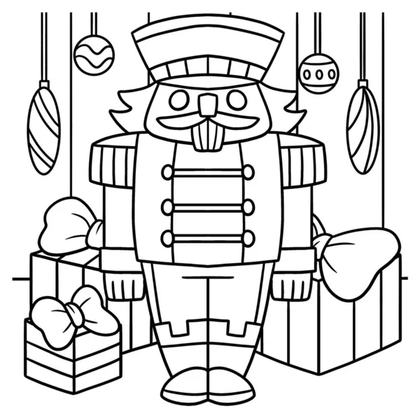 Cute Funny Coloring Page Nutcracker Provides Hours Coloring Fun Children — Stockový vektor