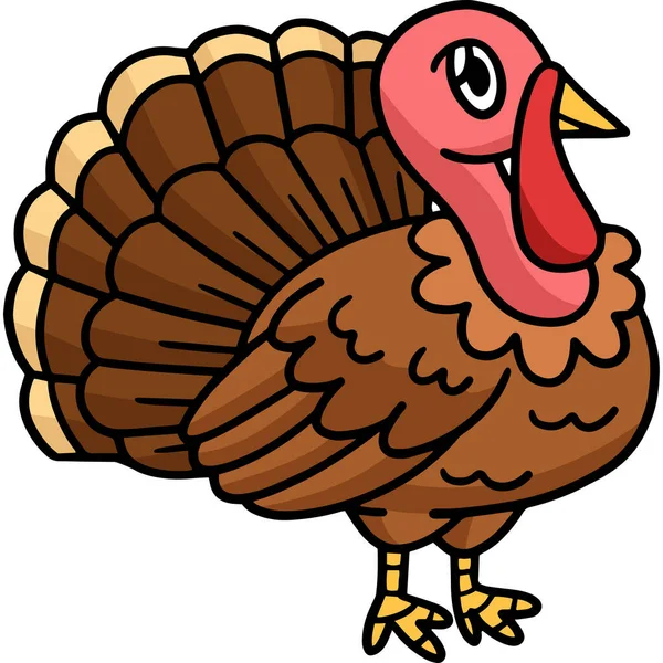 Cartoon Clipart Shows Turkey Illustration — Stock Vector