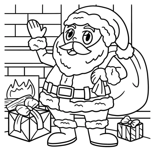 Roztomilá Vtipná Stránka Santa Clause Poskytuje Hodiny Omalovánky Zábavy Pro — Stockový vektor