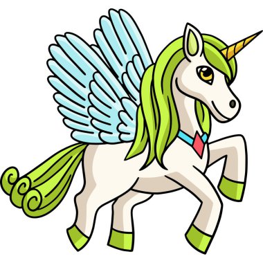 Bu karikatür çizimi uçan bir tek boynuzlu at çizimini gösteriyor..