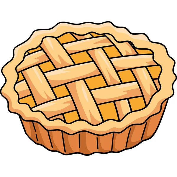 Cartoon Clipart Shows Thanksgiving Apple Pie Illustration — Stok Vektör