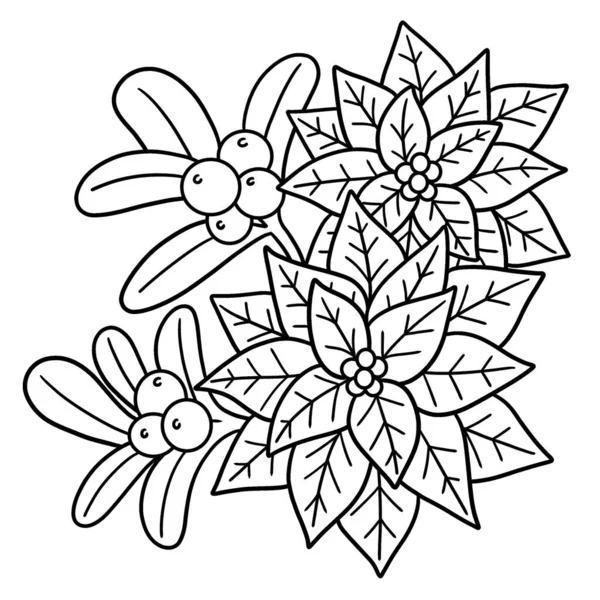 Cute Funny Coloring Page Christmas Poinsettia Provides Hours Coloring Fun — Stockový vektor